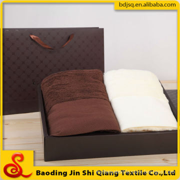 wholesale China High-end gift box towel set dobby embroidery logo wedding towel set